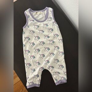 monica + andy unicorn print romper one piece - size  12-18 months